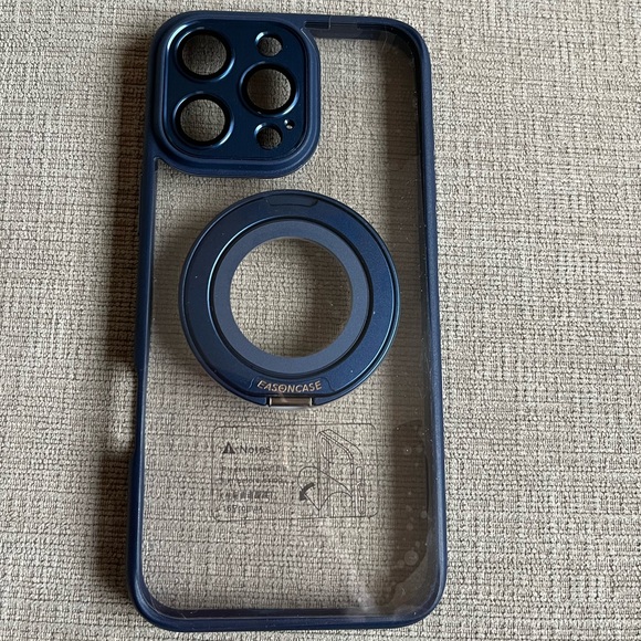 iPhone 16 Pro max case with 360 degree rotatable stand. Blue NWOT - Picture 2 of 6